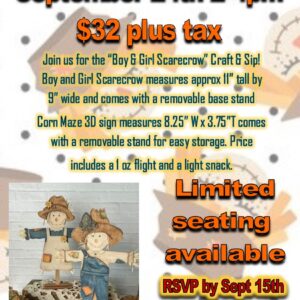 Scarecrow Craft & Sip - DuBois
