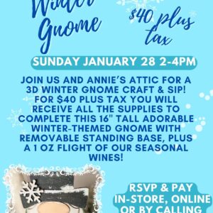 Snowball Winter Gnome Craft & Sip - DuBois