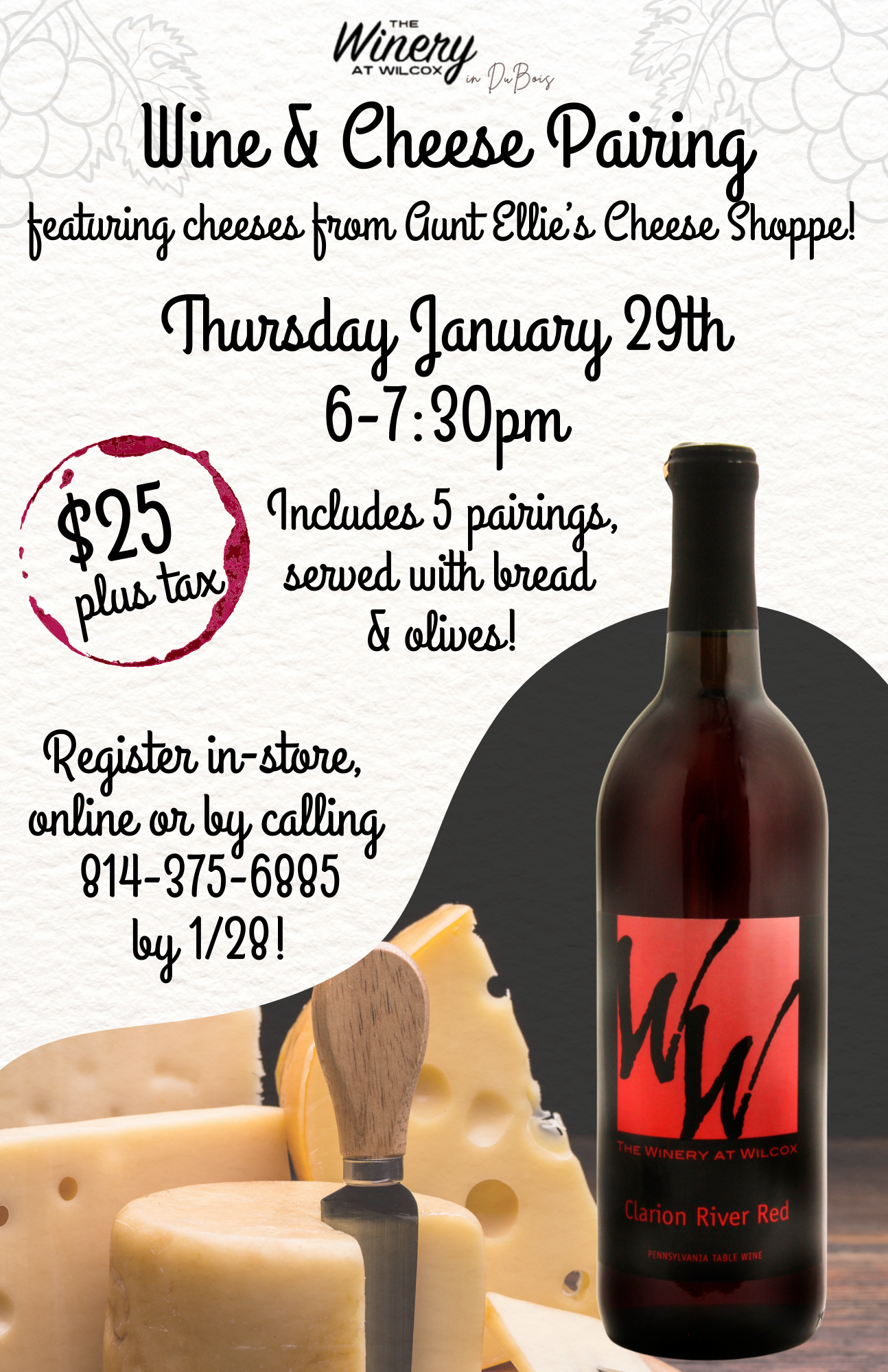 Wine & Cheese Pairing – DuBois