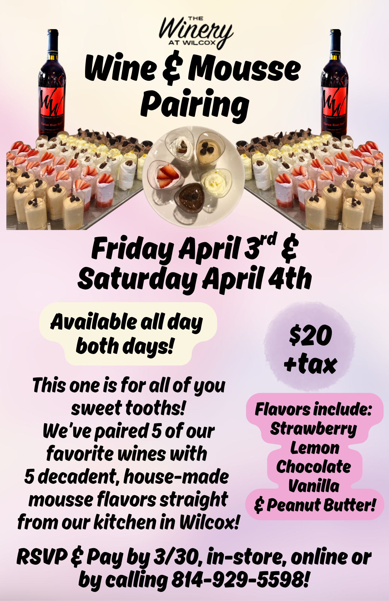 Wine & Mousse Pairing – Wilcox