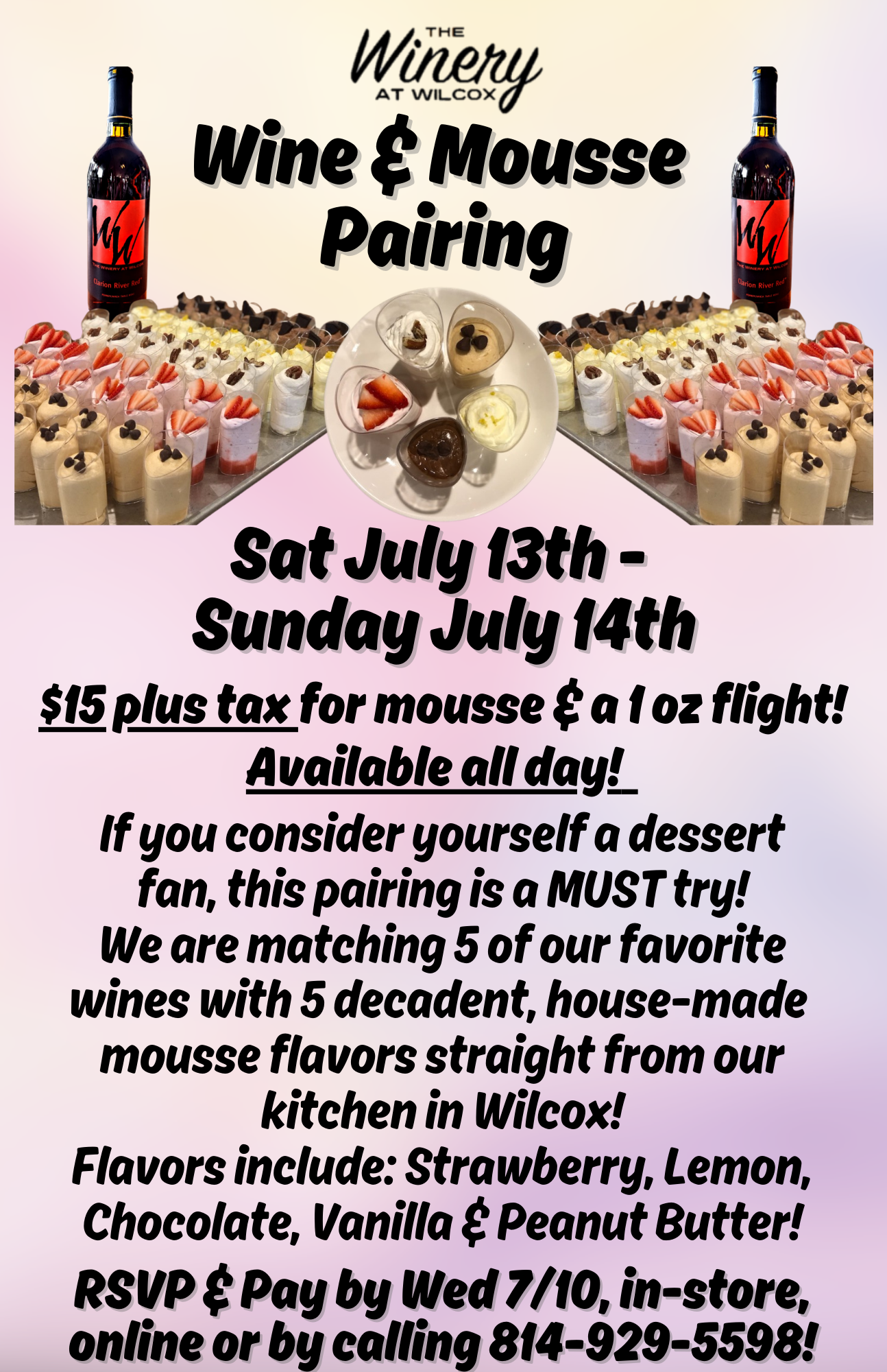 Wine & Mousse Pairing – Wilcox