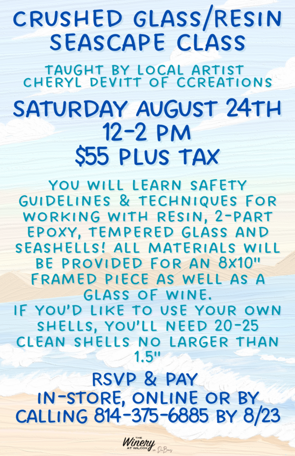 Resin/Crushed Glass Seascape Class by CCreations - DuBois