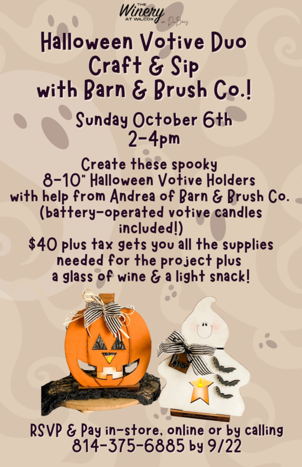 CANCELED - Halloween Votive Duo Craft & Sip - DuBois