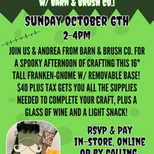 Franken-Gnome Craft & Sip - DuBois