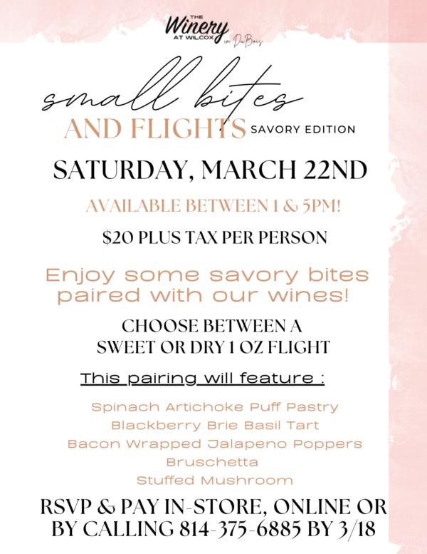 Small Bites & Flights: Savory Edition - DuBois