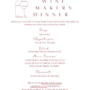 Wine Maker's Dinner - Wilcox