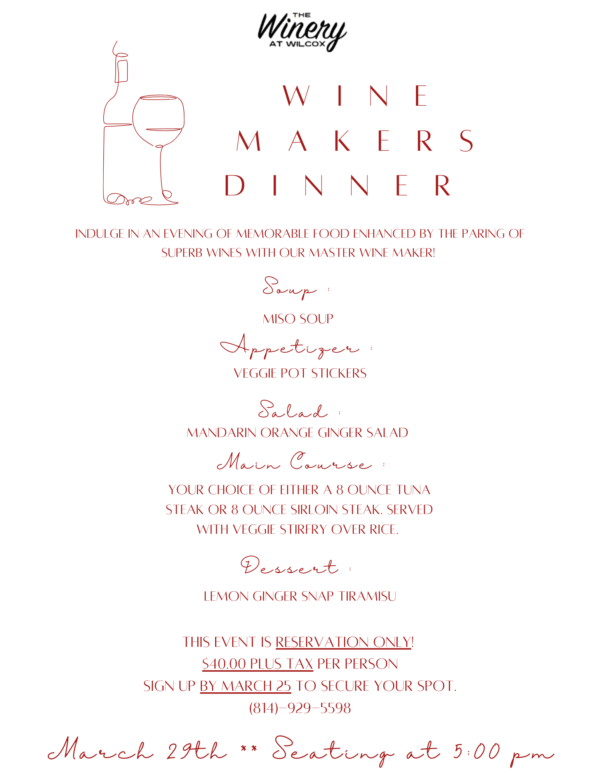 Wine Maker's Dinner - Wilcox