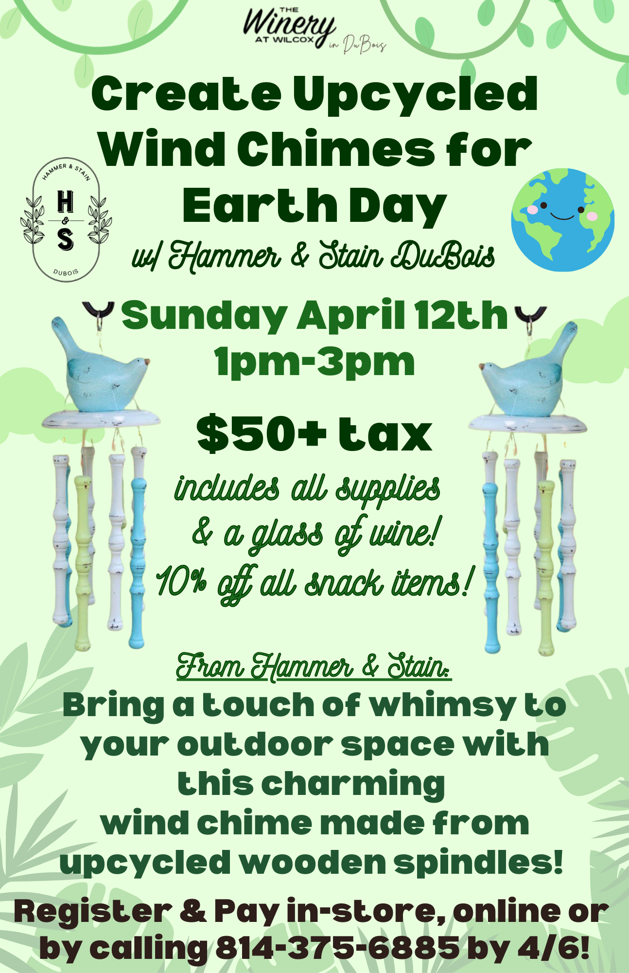 Create Upcycled Wind Chimes for Earth Day w/ Hammer & Stain – DuBois