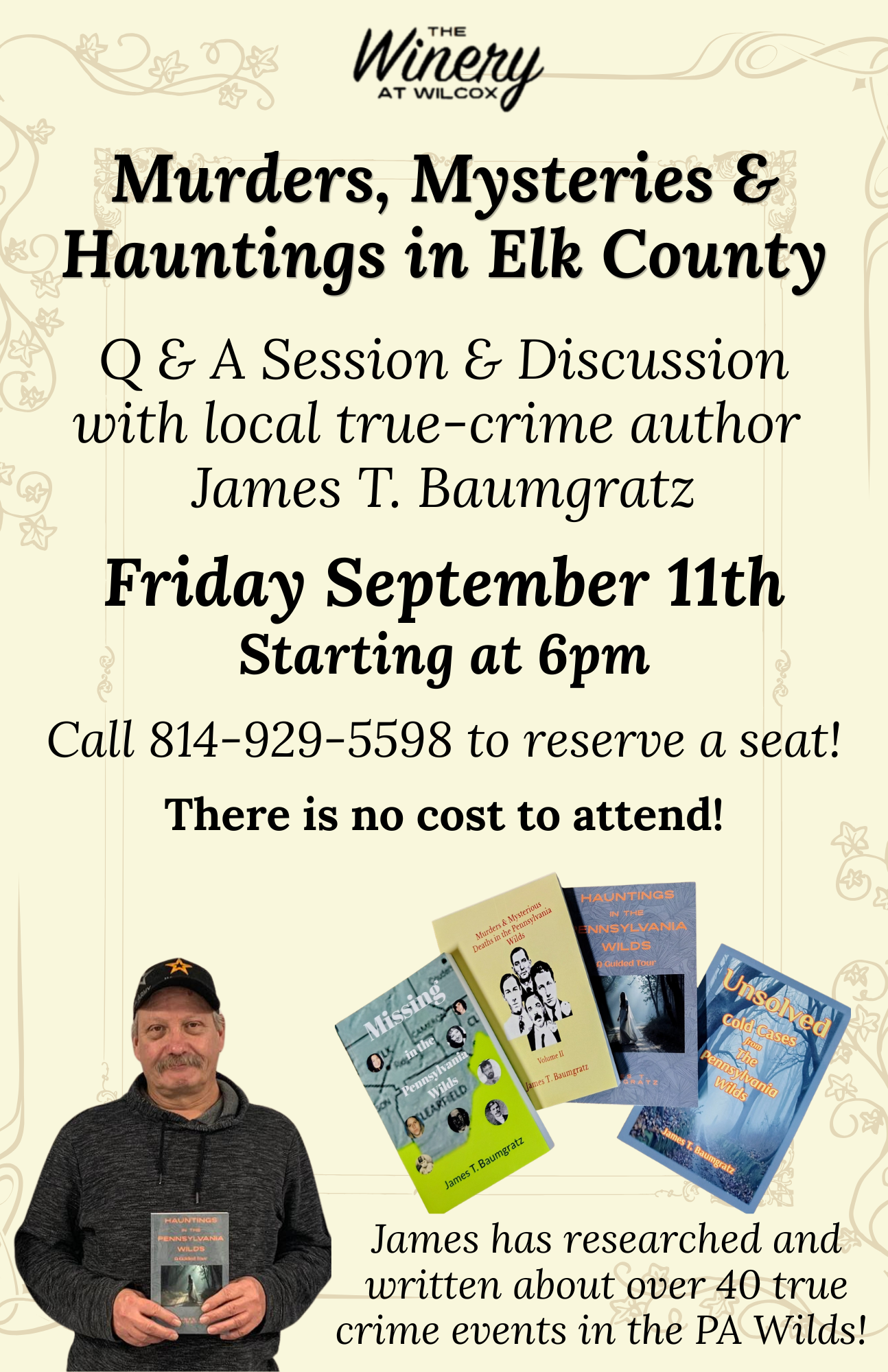 Murders, Mysteries & Hauntings in Elk County Discussion with James T. Baumgratz – Wilcox