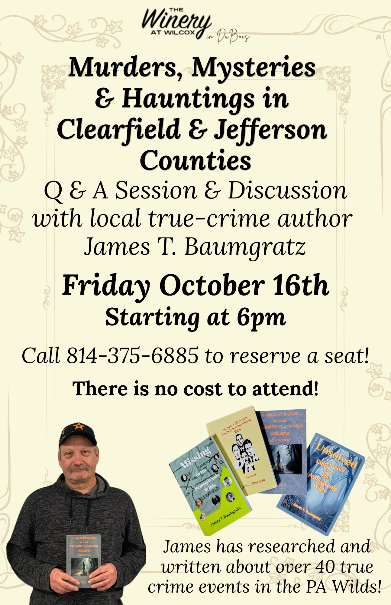 Murders, Mysteries & Hauntings in Clearfield & Jefferson Counties Discussion with author James T. Baumgratz